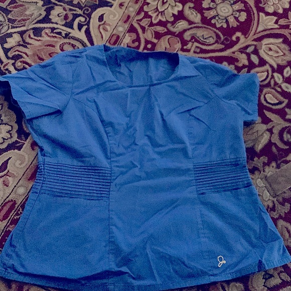 Jaanuu Royal Blue Scrub top. Gold zipper on left side . - Picture 1 of 1